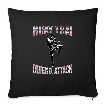 Muay Thai Boxing Muay Thai - Sofa pillowcase 17,3'' x 17,3'' (45 x 45 cm) - black - Front