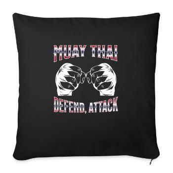 Muay Thai Boxing Muay Thai - Sofa pillowcase 17,3'' x 17,3'' (45 x 45 cm) - black - Front