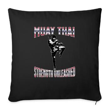 Muay Thai Boxing Muay Thai - Sofa pillowcase 17,3'' x 17,3'' (45 x 45 cm) - black - Front