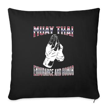 Muay Thai Boxing Muay Thai - Sofa pillowcase 17,3'' x 17,3'' (45 x 45 cm) - black - Front