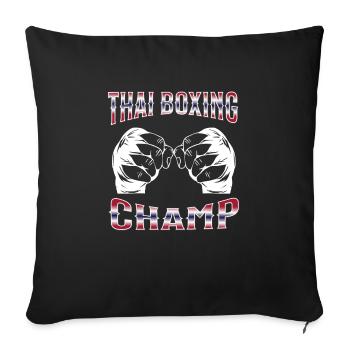 Muay Thai Boxing Muay Thai - Sofa pillowcase 17,3'' x 17,3'' (45 x 45 cm) - black - Front