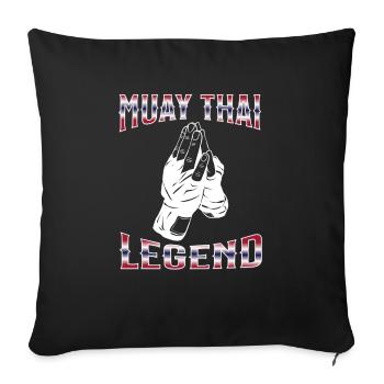 Muay Thai Boxing Muay Thai - Sofa pillowcase 17,3'' x 17,3'' (45 x 45 cm) - black - Front
