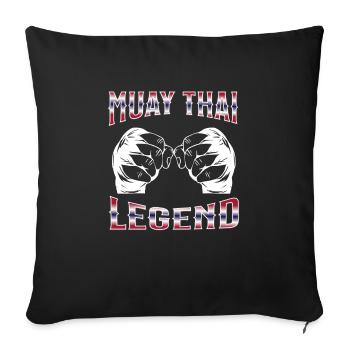 Muay Thai Boxe Muay Thai - Housse de coussin décorative 45 x 45 cm - noir - Devant