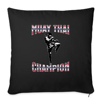 Muay Thai Boxing Muay Thai - Sofa pillowcase 17,3'' x 17,3'' (45 x 45 cm) - black - Front