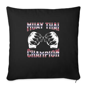 Muay Thai Boxe Muay Thai - Housse de coussin décorative 45 x 45 cm - noir - Devant