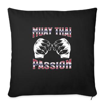 Muay Thai Boxing Muay Thai - Sofa pillowcase 17,3'' x 17,3'' (45 x 45 cm) - black - Front