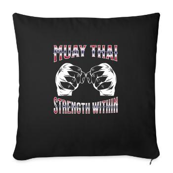 Muay Thaï Boxe Muay Thaï - Housse de coussin décorative 45 x 45 cm - noir - Devant