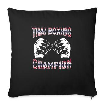 Muay Thai Boxing Muay Thai - Sofa pillowcase 17,3'' x 17,3'' (45 x 45 cm) - black - Front
