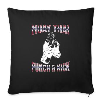 Muay Thai Boxing Muay Thai - Sofa pillowcase 17,3'' x 17,3'' (45 x 45 cm) - black - Front