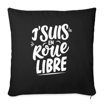 J'suis en roue libre - Housse de coussin décorative 45 x 45 cm - noir - Devant