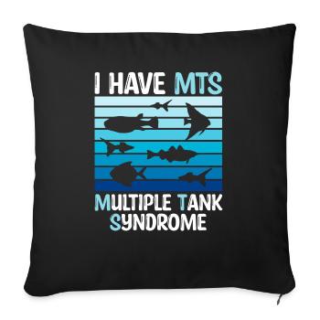 Drôle d’amateur d’aquarium disant citation du propriétaire de l’aquarium - Housse de coussin décorative 45 x 45 cm - noir - Devant