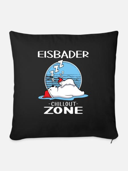 eisbader eisbad-zone winterbader - Sofakissenbezug 45 x 45 cm - Schwarz