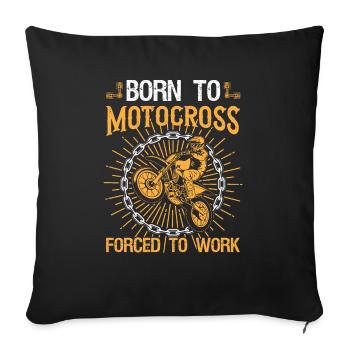 Motocross Dirt Bike Rider Moto Supercross MX - Housse de coussin décorative 45 x 45 cm - noir - Devant