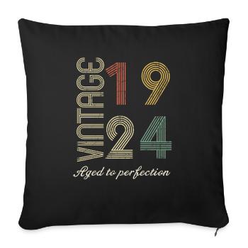 100th birthday gift - 1924 - Sofa pillowcase 17,3'' x 17,3'' (45 x 45 cm) - black - Front