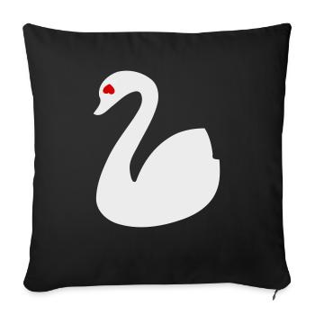 😍🦢Swan in Love-Symbol of Love-Pure Eternal Love - Sofa pillowcase 17,3'' x 17,3'' (45 x 45 cm) - black - Front