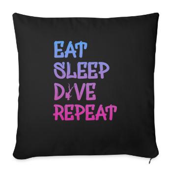 dive, diver, scuba diving, tauchen - Sofakissenbezug 45 x 45 cm - Schwarz - Vorne