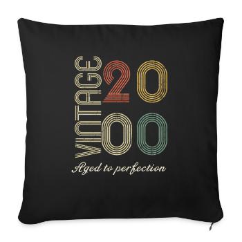 Cadeau d’anniversaire 24 ans - 2000 - Housse de coussin décorative 45 x 45 cm - noir - Devant