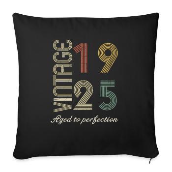 Cadeau d’anniversaire 99 ans - 1925 - Housse de coussin décorative 45 x 45 cm - noir - Devant