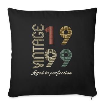 Cadeau d’anniversaire 25 ans - 1999 - Housse de coussin décorative 45 x 45 cm - noir - Devant