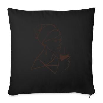 L’amour du café - Housse de coussin décorative 45 x 45 cm - noir - Devant