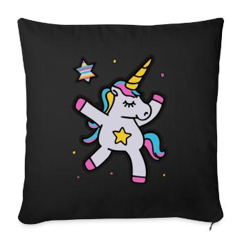 Dancing Unicorn Unicorn Dabbing - Sofa pillowcase 17,3'' x 17,3'' (45 x 45 cm) - black - Front