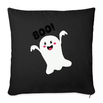 Fantôme 01 - Housse de coussin décorative 45 x 45 cm - noir - Devant