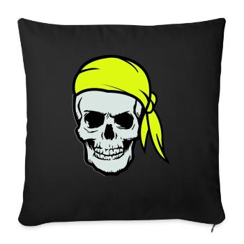 Crâne Pirate Ahoy - Housse de coussin décorative 45 x 45 cm - noir - Devant