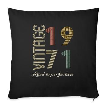 53 Years Birthday Gift - 1971 - Sofa pillowcase 17,3'' x 17,3'' (45 x 45 cm) - black - Front