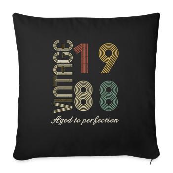 36th Birthday Gift - 1988 - Sofa pillowcase 17,3'' x 17,3'' (45 x 45 cm) - black - Front