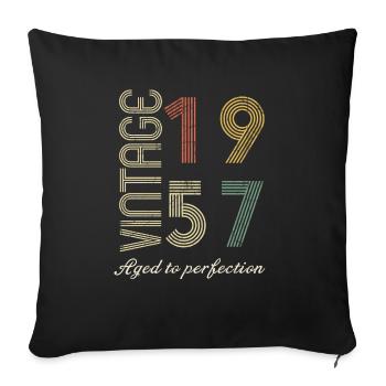 67 Years Birthday Gift - 1957 - Sofa pillowcase 17,3'' x 17,3'' (45 x 45 cm) - black - Front