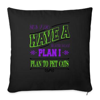 Amoureux des chats Cool Cats Geek Love Guenon aw - Housse de coussin décorative 45 x 45 cm - noir - Devant