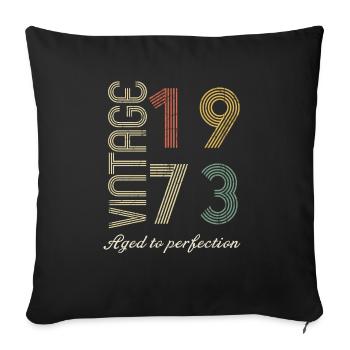 51 Years Birthday Gift - 1973 - Sofa pillowcase 17,3'' x 17,3'' (45 x 45 cm) - black - Front