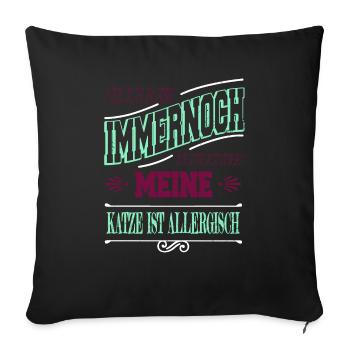 Geek Cool Cat Gift Gift Idea - Sofa pillowcase 17,3'' x 17,3'' (45 x 45 cm) - black - Front