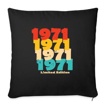 1971 : Edition Limitée - 53e anniversaire - Housse de coussin décorative 45 x 45 cm - noir - Devant