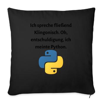 Ich spreche fließend Klingonisch... - Sofakissenbezug 45 x 45 cm - Schwarz - Vorne