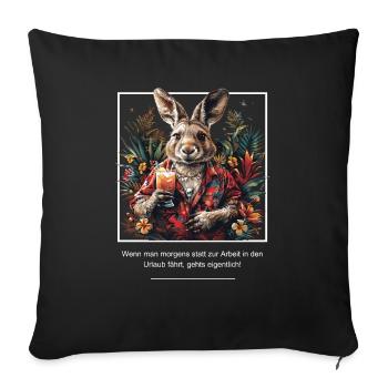 Kangaroo Lounger Vacation Fun Beach Summer Work - Sofa pillowcase 17,3'' x 17,3'' (45 x 45 cm) - black - Front