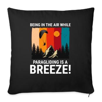 Pilote de parapente Parapente Adventures Outdoor - Housse de coussin décorative 45 x 45 cm - noir - Devant