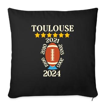 Toulouse Rugby 6 Etoiles Sport Fierté - Housse de coussin décorative 45 x 45 cm - noir - Devant