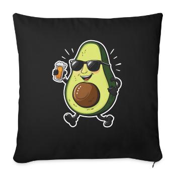 Avocado Bier - Sofakissenbezug 45 x 45 cm - Schwarz - Vorne