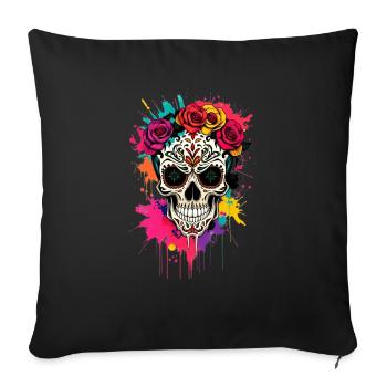 Viva Vida Skull - Sofakissenbezug 45 x 45 cm - Schwarz - Vorne