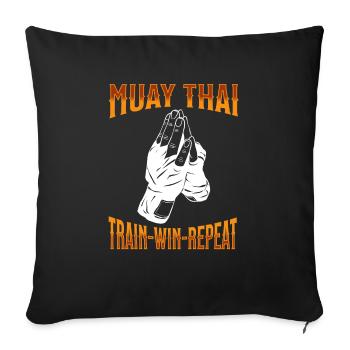 Muay Thai Boxing Muay Thai - Sofa pillowcase 17,3'' x 17,3'' (45 x 45 cm) - black - Front
