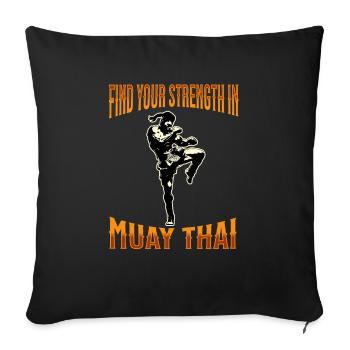Muay Thai Boxing Muay Thai - Sofa pillowcase 17,3'' x 17,3'' (45 x 45 cm) - black - Front