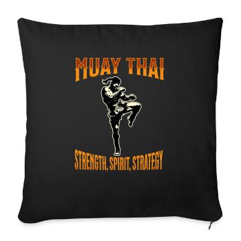 Muay Thai Boxing Muay Thai - Sofa pillowcase 17,3'' x 17,3'' (45 x 45 cm) - black - Front