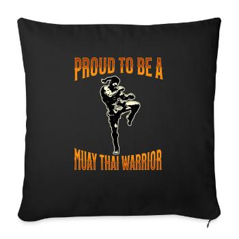 Muay Thai Boxe Muay Thai - Housse de coussin décorative 45 x 45 cm - noir - Devant