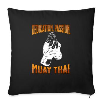 Muay Thai Boxing Muay Thai - Sofa pillowcase 17,3'' x 17,3'' (45 x 45 cm) - black - Front