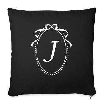 Vintage Letter i Ribbon - Gift Idea - Sofa pillowcase 17,3'' x 17,3'' (45 x 45 cm) - black - Front