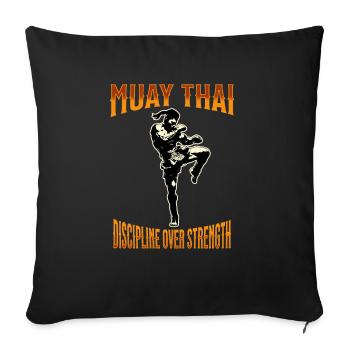Muay Thai Boxe Muay Thai - Housse de coussin décorative 45 x 45 cm - noir - Devant
