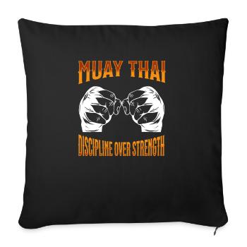 Muay Thai Boxing Muay Thai - Sofa pillowcase 17,3'' x 17,3'' (45 x 45 cm) - black - Front