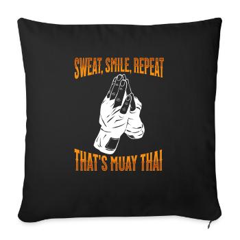 Muay Thai Boxe Muay Thai - Housse de coussin décorative 45 x 45 cm - noir - Devant