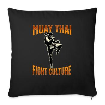 Muay Thai Boxing Muay Thai - Sofa pillowcase 17,3'' x 17,3'' (45 x 45 cm) - black - Front